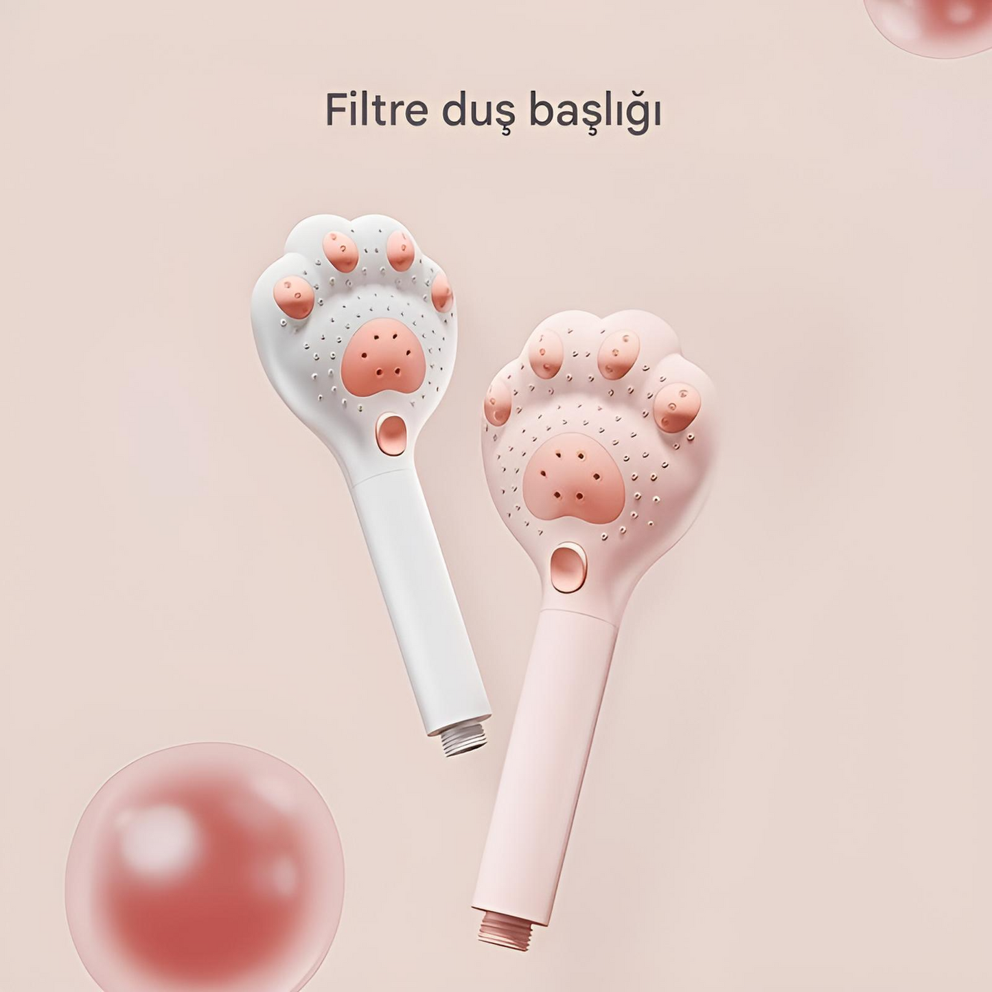 🐾 Sevimli Kedi Pati Duş Başlığı – Filtreli & 3 Modlu