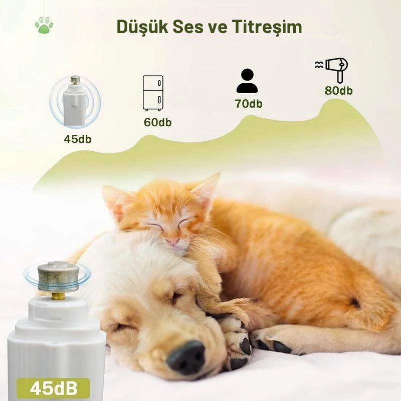 PawTrim™ 3'ü 1 Arada LED Işıklı Sessiz Tırnak Kesme & Törpü Seti (Kedi & Köpekler için)