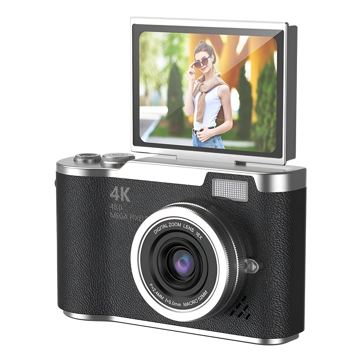 4K Ultra HD Dijital Kamera – 48MP, Çevrilebilir Ekran, Profesyonel Vlog & Fotoğraf Makinesi