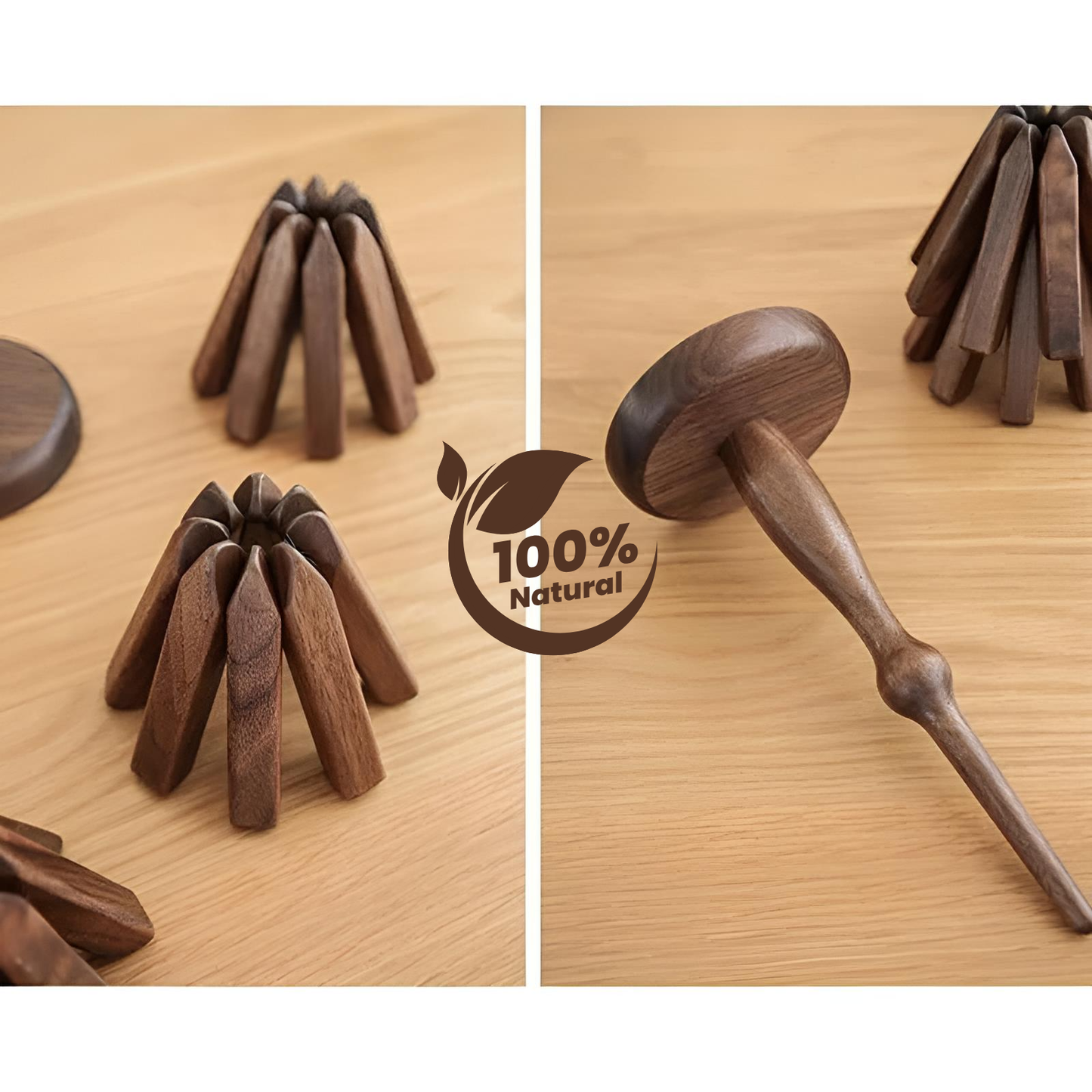 %100 Ceviz Ağacından Mat Ahşap Masa Altlığı