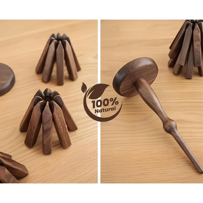 %100 Ceviz Ağacından Mat Ahşap Masa Altlığı