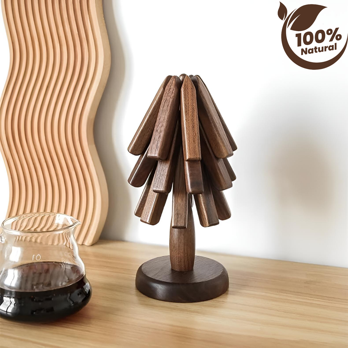 %100 Ceviz Ağacından Mat Ahşap Masa Altlığı