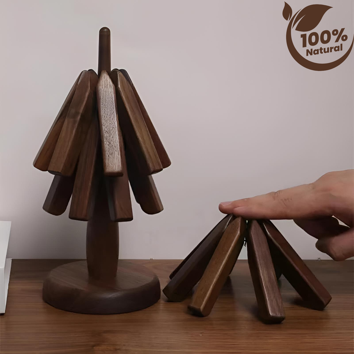 %100 Ceviz Ağacından Mat Ahşap Masa Altlığı