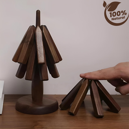 %100 Ceviz Ağacından Mat Ahşap Masa Altlığı