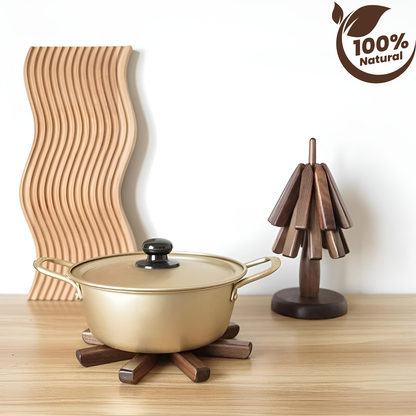 %100 Ceviz Ağacından Mat Ahşap Masa Altlığı