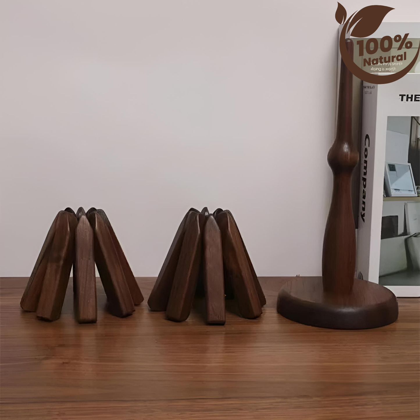 %100 Ceviz Ağacından Mat Ahşap Masa Altlığı