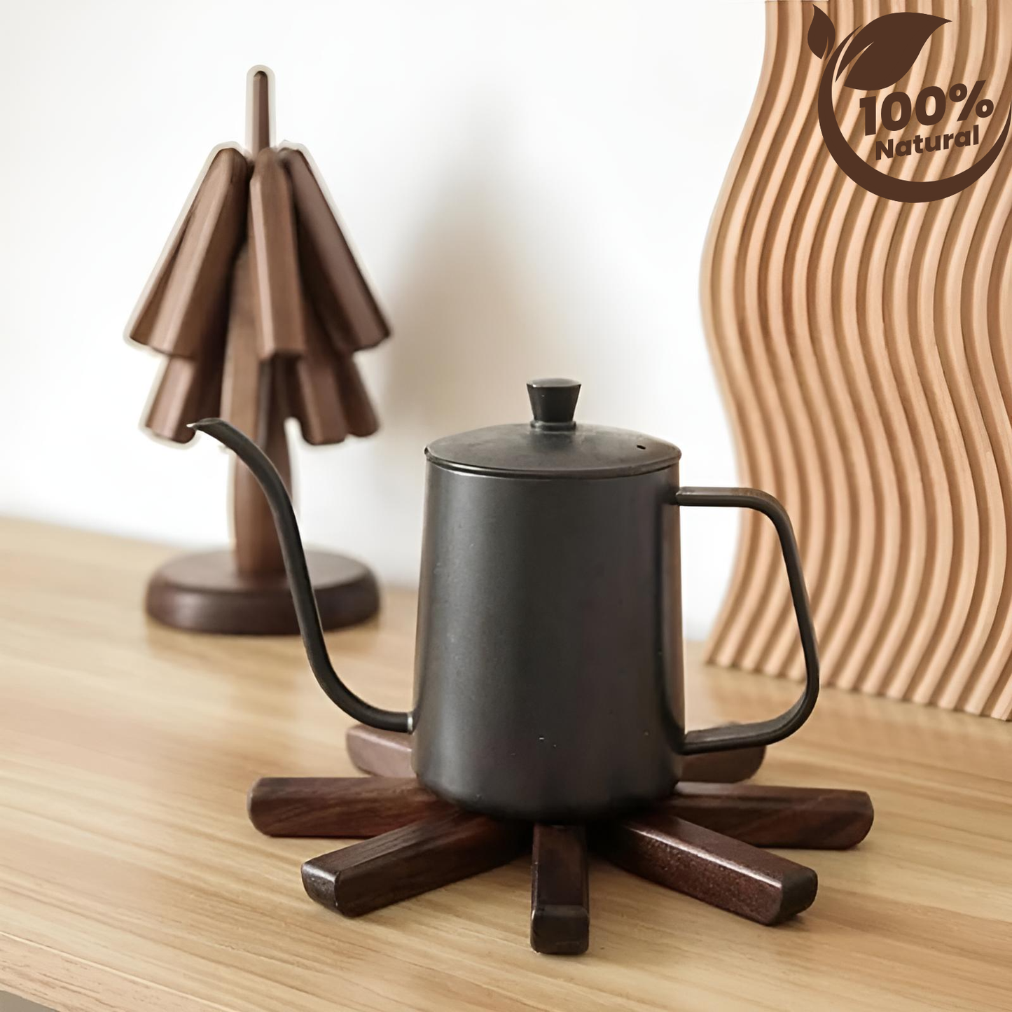 %100 Ceviz Ağacından Mat Ahşap Masa Altlığı