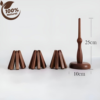 %100 Ceviz Ağacından Mat Ahşap Masa Altlığı